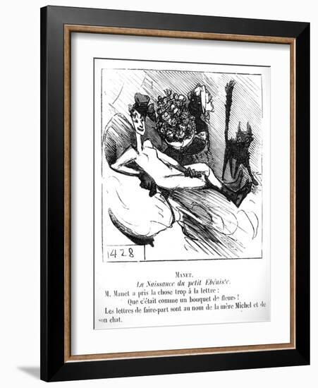 The Birth of the Little Cabinet Maker, Caricature in 'Le Charivari', 1865-Cham-Framed Giclee Print