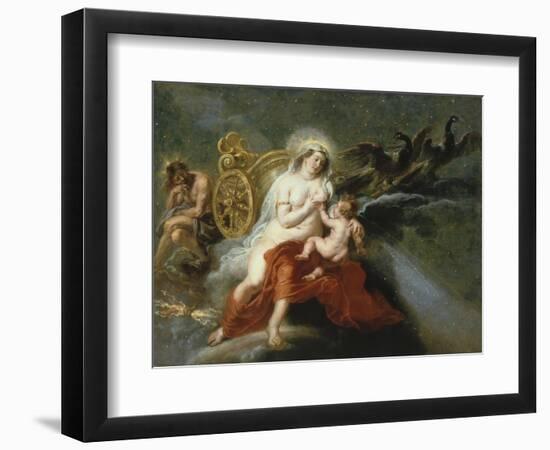 The Birth of the Milky Way with Juno Breastfeeding Baby Hercules, 1636-37-Peter Paul Rubens-Framed Premium Giclee Print