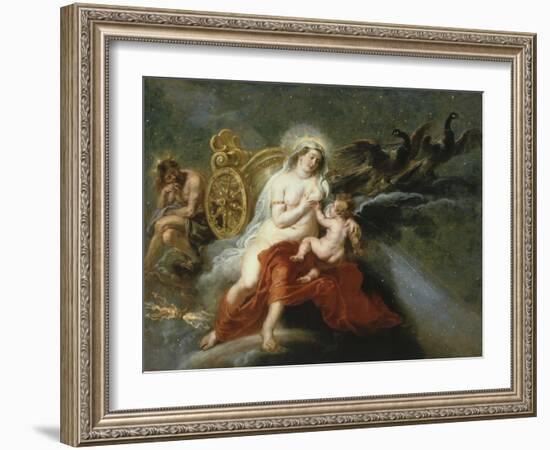 The Birth of the Milky Way with Juno Breastfeeding Baby Hercules, 1636-37-Peter Paul Rubens-Framed Giclee Print