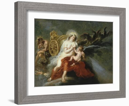 The Birth of the Milky Way with Juno Breastfeeding Baby Hercules, 1636-37-Peter Paul Rubens-Framed Giclee Print