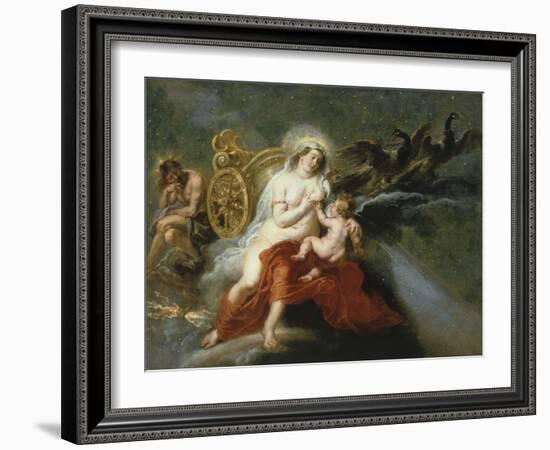 The Birth of the Milky Way with Juno Breastfeeding Baby Hercules, 1636-37-Peter Paul Rubens-Framed Giclee Print