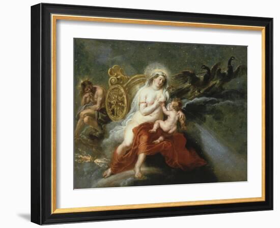 The Birth of the Milky Way with Juno Breastfeeding Baby Hercules, 1636-37-Peter Paul Rubens-Framed Giclee Print