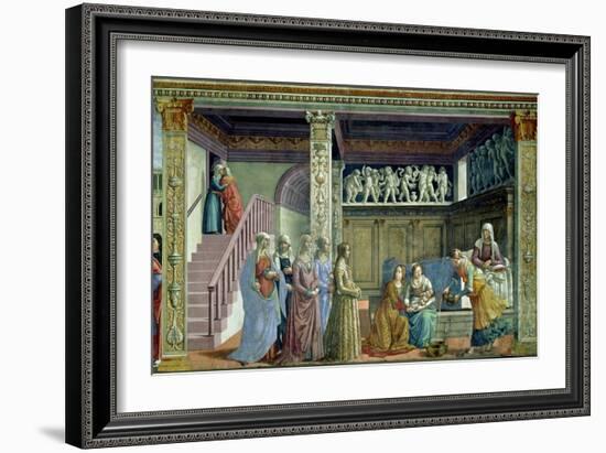 The Birth of the Virgin, 1486-90-Domenico Ghirlandaio-Framed Giclee Print