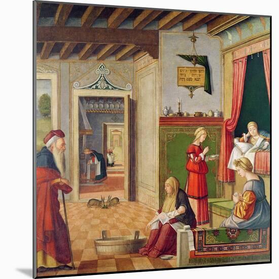The Birth of the Virgin, 1504-08-Vittore Carpaccio-Mounted Giclee Print