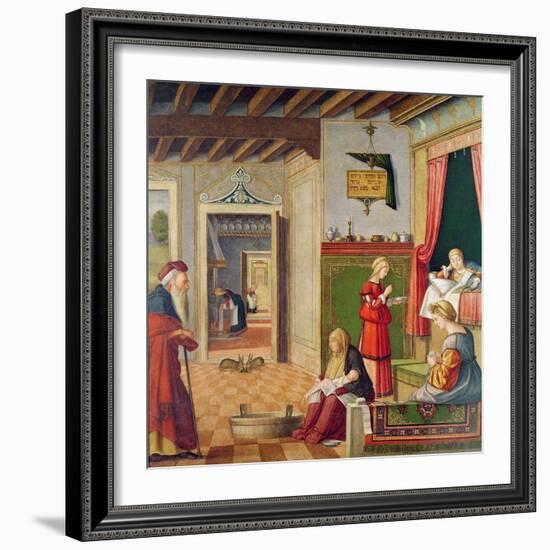 The Birth of the Virgin, 1504-08-Vittore Carpaccio-Framed Giclee Print