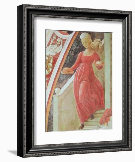 The Birth of the Virgin, Detail of a Maid Servant Descending a Staircase-Paolo Uccello-Framed Giclee Print