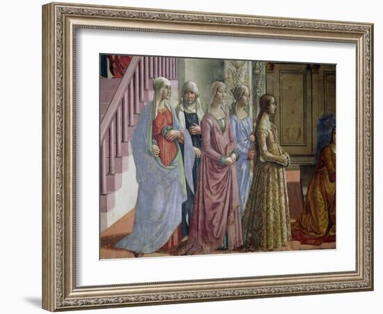 The Birth of the Virgin, Detail of the Women, 1490-Domenico Ghirlandaio-Framed Giclee Print