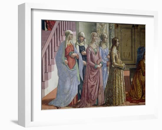 The Birth of the Virgin, Detail of the Women, 1490-Domenico Ghirlandaio-Framed Giclee Print
