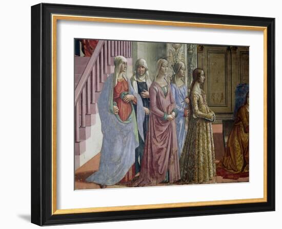 The Birth of the Virgin, Detail of the Women, 1490-Domenico Ghirlandaio-Framed Giclee Print