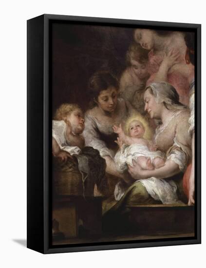 The Birth of the Virgin, Painted for the Chapel of Saint Paul at Seville Cathedral, 1661, Detail-Bartolome Esteban Murillo-Framed Premier Image Canvas