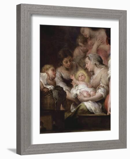 The Birth of the Virgin, Painted for the Chapel of Saint Paul at Seville Cathedral, 1661, Detail-Bartolome Esteban Murillo-Framed Giclee Print