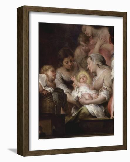 The Birth of the Virgin, Painted for the Chapel of Saint Paul at Seville Cathedral, 1661, Detail-Bartolome Esteban Murillo-Framed Giclee Print