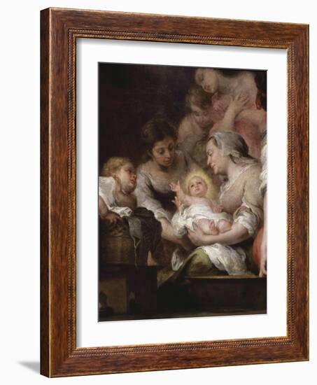 The Birth of the Virgin, Painted for the Chapel of Saint Paul at Seville Cathedral, 1661, Detail-Bartolome Esteban Murillo-Framed Giclee Print