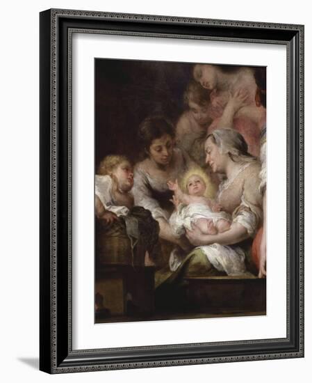 The Birth of the Virgin, Painted for the Chapel of Saint Paul at Seville Cathedral, 1661, Detail-Bartolome Esteban Murillo-Framed Giclee Print