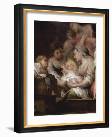 The Birth of the Virgin, Painted for the Chapel of Saint Paul at Seville Cathedral, 1661, Detail-Bartolome Esteban Murillo-Framed Giclee Print