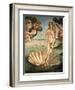 The Birth of Venus, 1478. Detail of the Birth of Venus in scallop shell.-Sandro Botticelli-Framed Giclee Print