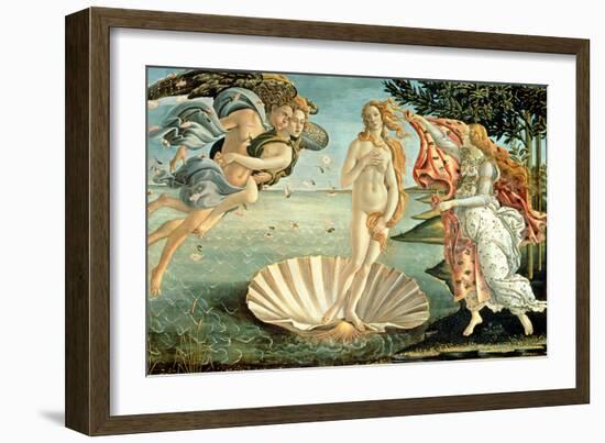 The Birth of Venus, c.1485-Sandro Botticelli-Framed Giclee Print