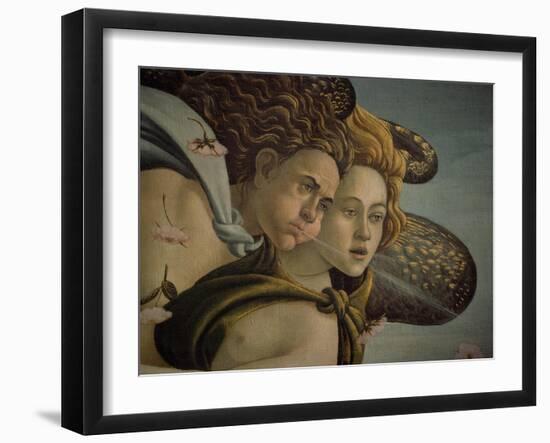 The Birth of Venus detail of the two breezes, 1478.-Sandro Botticelli-Framed Giclee Print