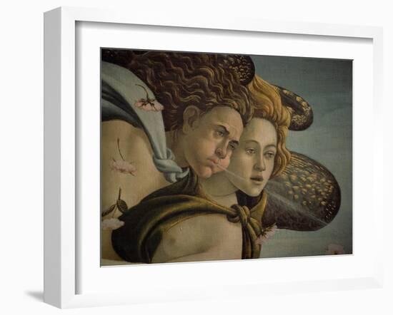 The Birth of Venus detail of the two breezes, 1478.-Sandro Botticelli-Framed Giclee Print