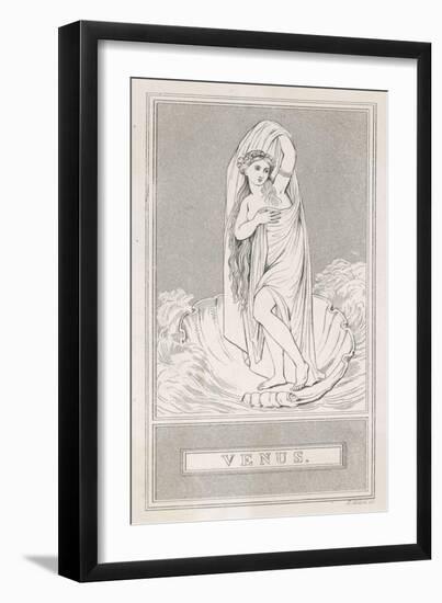 The Birth of Venus: She Stands in a Large Shell Swathed in Draperies Surrounded by a Turbulent Sea-Henry Adlard-Framed Art Print