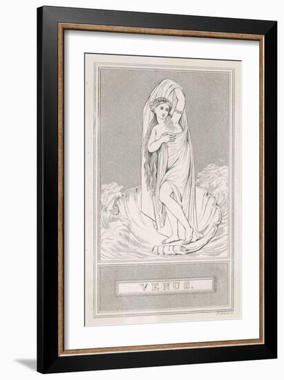 The Birth of Venus: She Stands in a Large Shell Swathed in Draperies Surrounded by a Turbulent Sea-Henry Adlard-Framed Art Print