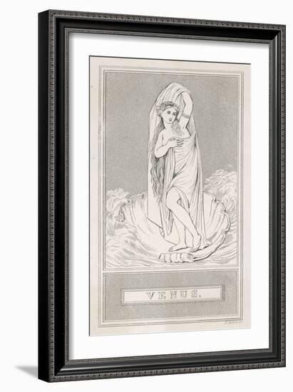 The Birth of Venus: She Stands in a Large Shell Swathed in Draperies Surrounded by a Turbulent Sea-Henry Adlard-Framed Art Print