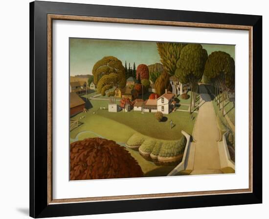 The Birthplace of Herbert Hoover, West Branch, Iowa, 1931-Grant Wood-Framed Art Print