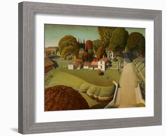 The Birthplace of Herbert Hoover, West Branch, Iowa, 1931-Grant Wood-Framed Art Print