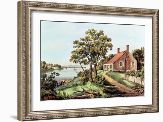 The Birthplace of Washington at Bridges Creek-Currier & Ives-Framed Giclee Print