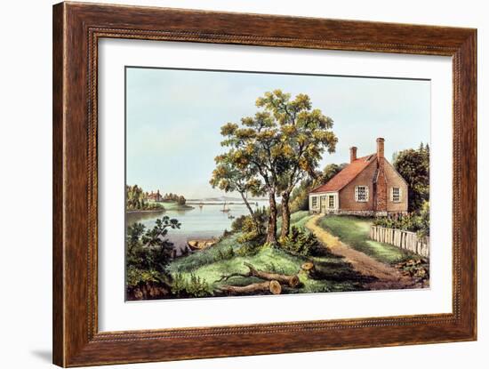 The Birthplace of Washington at Bridges Creek-Currier & Ives-Framed Giclee Print