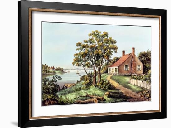 The Birthplace of Washington at Bridges Creek-Currier & Ives-Framed Giclee Print