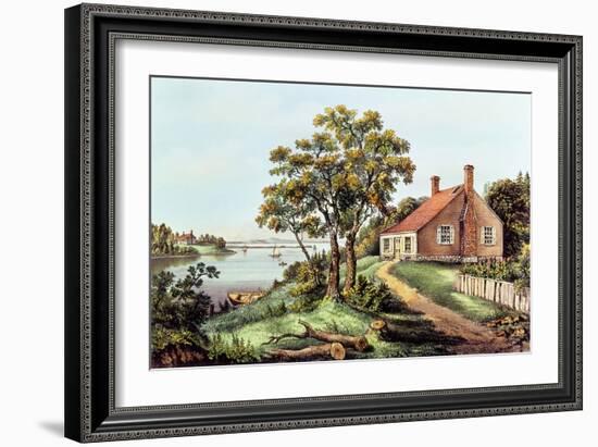 The Birthplace of Washington at Bridges Creek-Currier & Ives-Framed Giclee Print