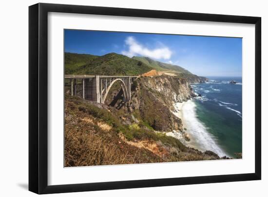 The Bixby Bridge Along Highway 1 on California's Coastline-Andrew Shoemaker-Framed Photographic Print