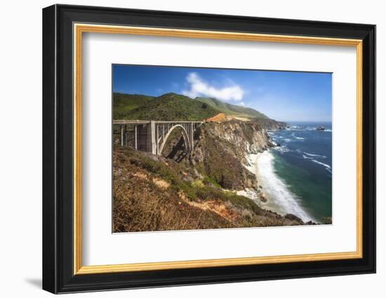 The Bixby Bridge Along Highway 1 on California's Coastline-Andrew Shoemaker-Framed Photographic Print