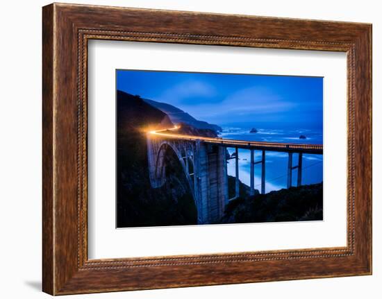 The Bixby Creek Bridge at Night, in Big Sur, California.-Jon Bilous-Framed Photographic Print