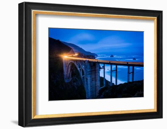The Bixby Creek Bridge at Night, in Big Sur, California.-Jon Bilous-Framed Photographic Print