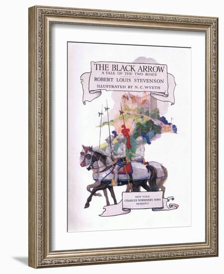 The Black Arrow Title Page, 1916 (Litho)-Newell Convers Wyeth-Framed Giclee Print