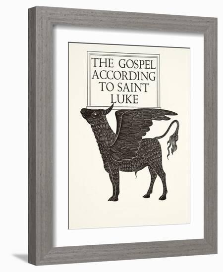 The Black Calf of St. Luke, 1931-Eric Gill-Framed Giclee Print