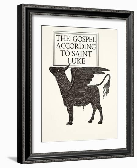 The Black Calf of St. Luke, 1931-Eric Gill-Framed Giclee Print