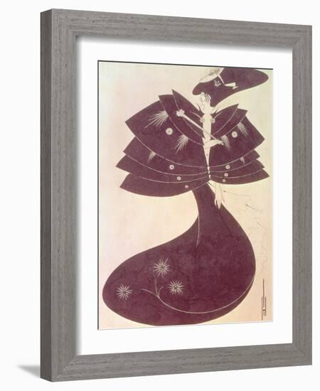 The Black Cape, Illustration for the English Edition of Oscar Wilde's Play "Salome," 1894-Aubrey Beardsley-Framed Giclee Print