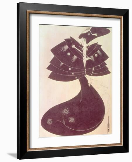 The Black Cape, Illustration for the English Edition of Oscar Wilde's Play "Salome," 1894-Aubrey Beardsley-Framed Giclee Print