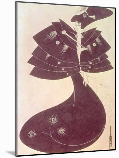 The Black Cape, Illustration for the English Edition of Oscar Wilde's Play "Salome," 1894-Aubrey Beardsley-Mounted Giclee Print