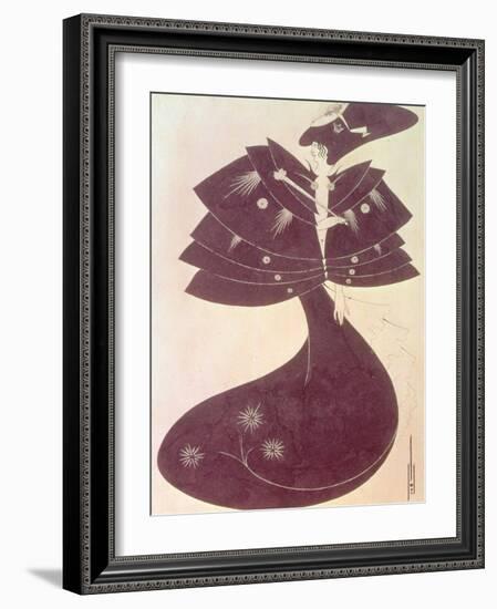 The Black Cape, Illustration for the English Edition of Oscar Wilde's Play "Salome," 1894-Aubrey Beardsley-Framed Giclee Print