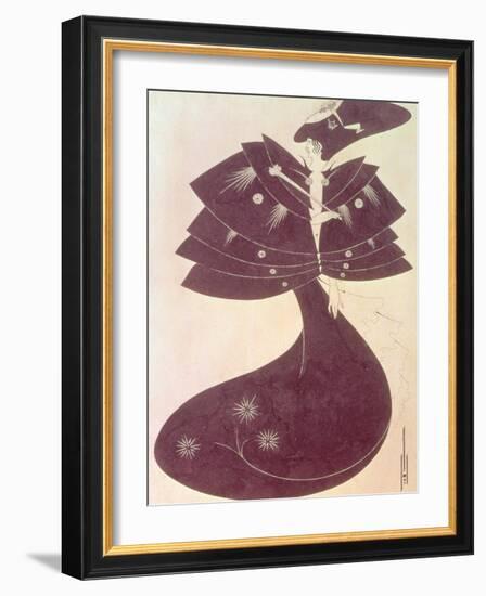 The Black Cape, Illustration for the English Edition of Oscar Wilde's Play "Salome," 1894-Aubrey Beardsley-Framed Giclee Print