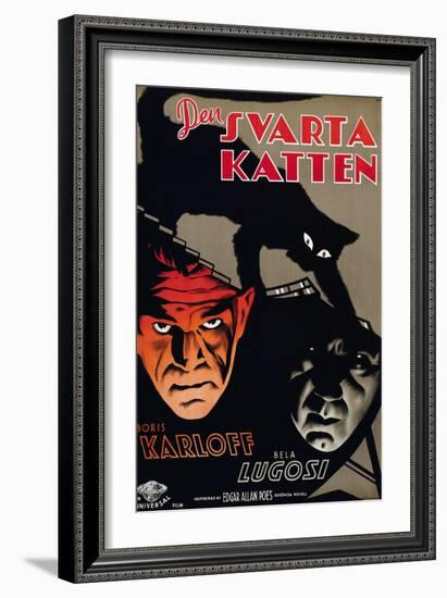 The Black Cat, (aka Den Svarta Katten), Boris Karloff, Bela Lugosi, 1934-null-Framed Art Print