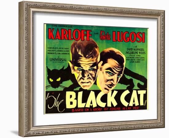 The Black Cat, Boris Karloff, Bela Lugosi, 1934-null-Framed Art Print