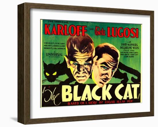 The Black Cat, Boris Karloff, Bela Lugosi, 1934-null-Framed Art Print