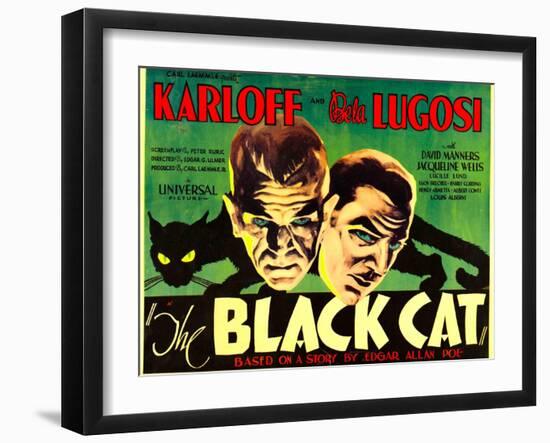 The Black Cat, Boris Karloff, Bela Lugosi, 1934-null-Framed Art Print