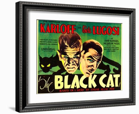 The Black Cat, Boris Karloff, Bela Lugosi, 1934-null-Framed Art Print