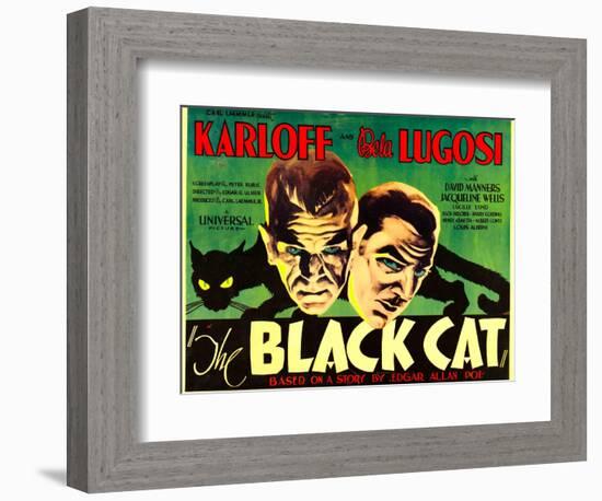 The Black Cat, Boris Karloff, Bela Lugosi, 1934-null-Framed Premium Giclee Print